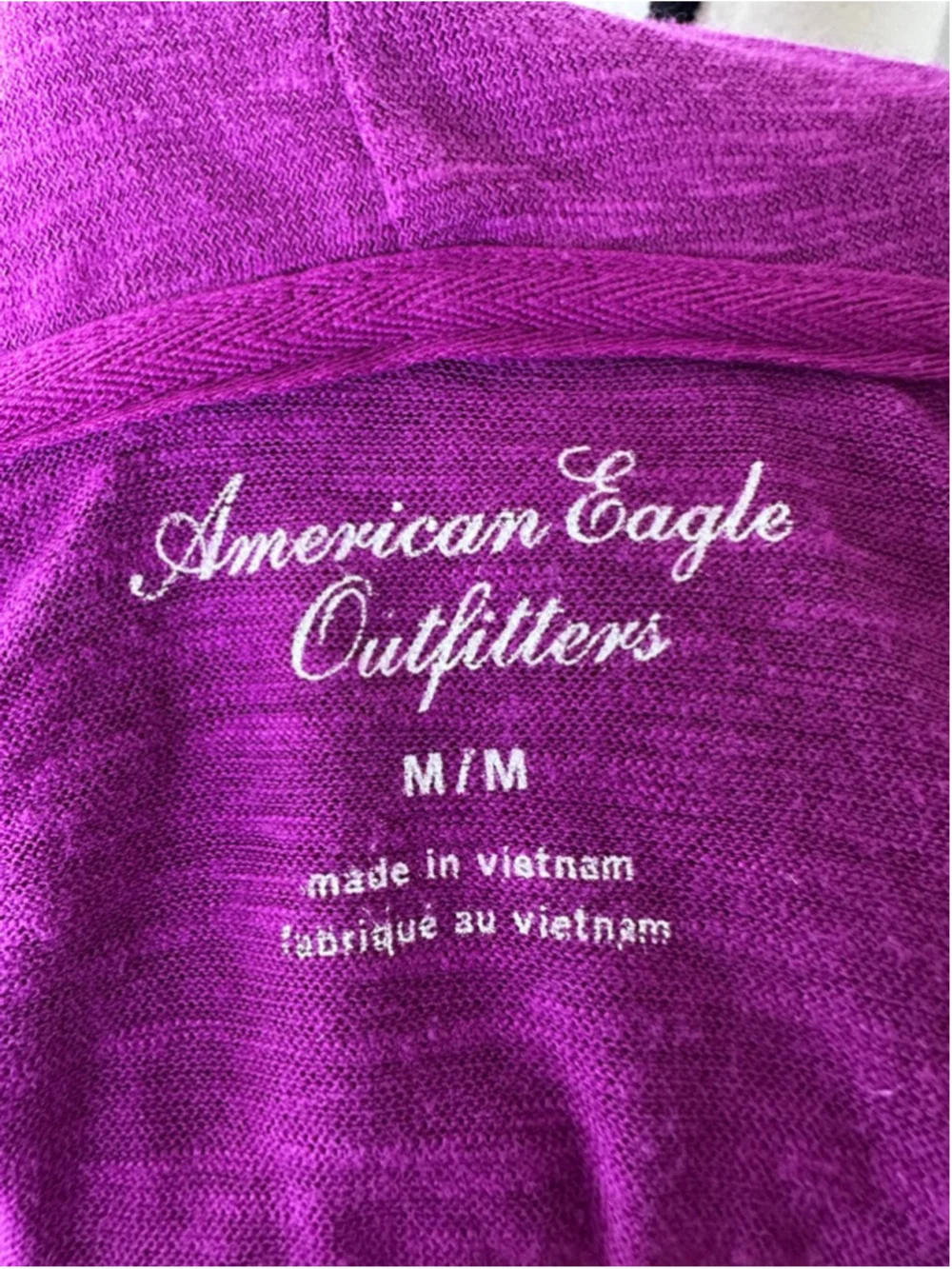 American Eagle Purple Full Zip Hoodie Women’s Medium Y2K Lightweight Sweatshirt - Picture 3 of 4